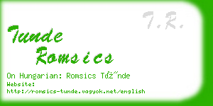 tunde romsics business card